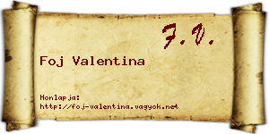 Foj Valentina névjegykártya